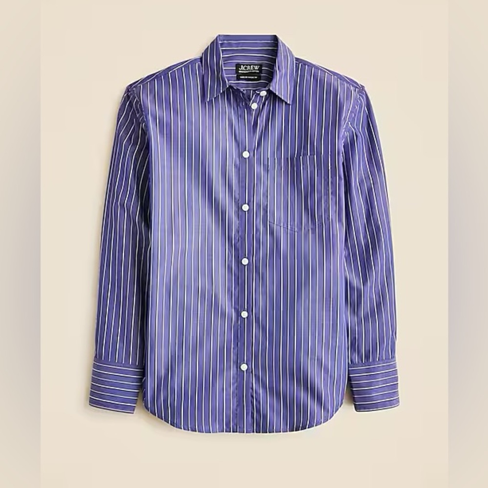NWT! J. Crew | Garçon classic shirt | Blue striped cotton poplin | Size 12 - Picture 2 of 10